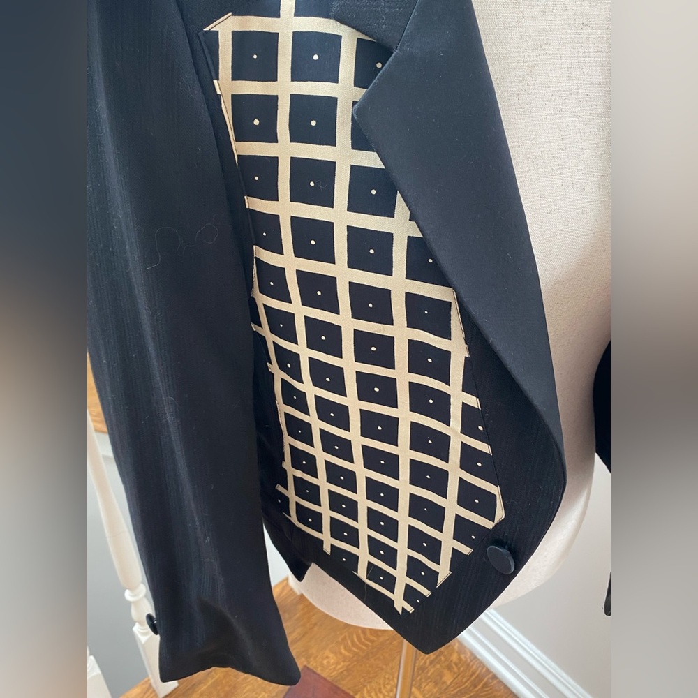 Kimbra Black And Cream Patterned Blazer View 5